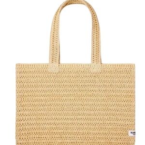 Burberry goddess raffia beach tote bag nwot